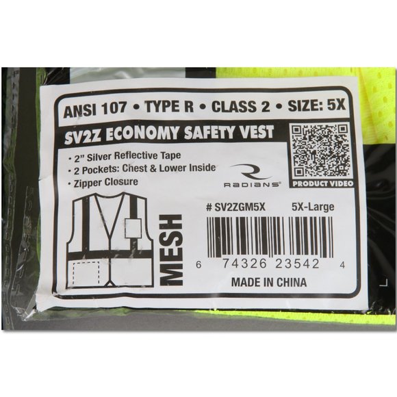 Lot of 2 safety vests size 5XL Aware Wear S363P Radwear SV2ZGM5X BRAND NEW!!! - Picture 2 of 3